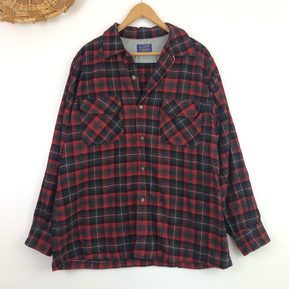Pendleton Other - Vintage Pendleton Red Plaid Button Up 100%…